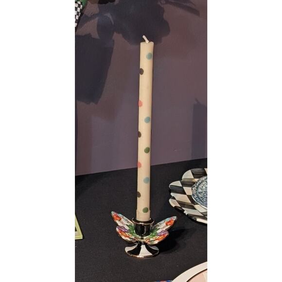 MacKenzie Childs Pastel Dots Dinner Candles 12" Set Of 2 Retired - Picture 3 of 3